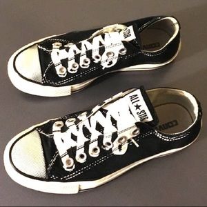 Converse Shoes - Black Painted Laces (Laceless) Converse Converse Shoes - Black Painted Laces (Laceless) Converse